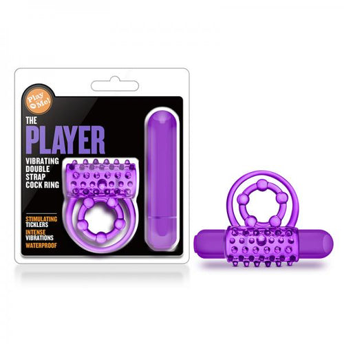 Play With Me - The Player - Vibrating Double Strap Cockring - Purple - happyshop365247