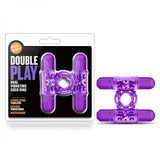 Play With Me - Double Play - Dual Vibrating Cockring - Purple - happyshop365247