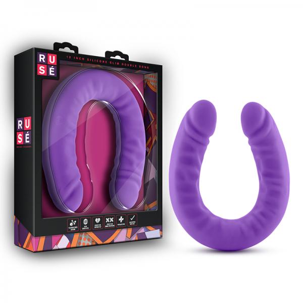 Ruse - 18 Inch Silicone Slim Double Dong - Purple - happyshop365247