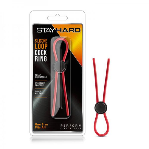 Stay Hard - Silicone Loop Cock Ring - Red - happyshop365247