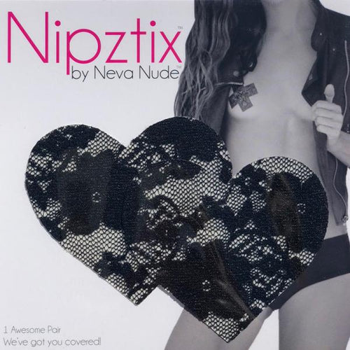 Neva Nude Pasty Heart Lace Black - happyshop365247