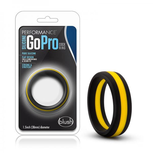Performance - Silicone Go Pro Cock Ring - Black/gold/black - happyshop365247
