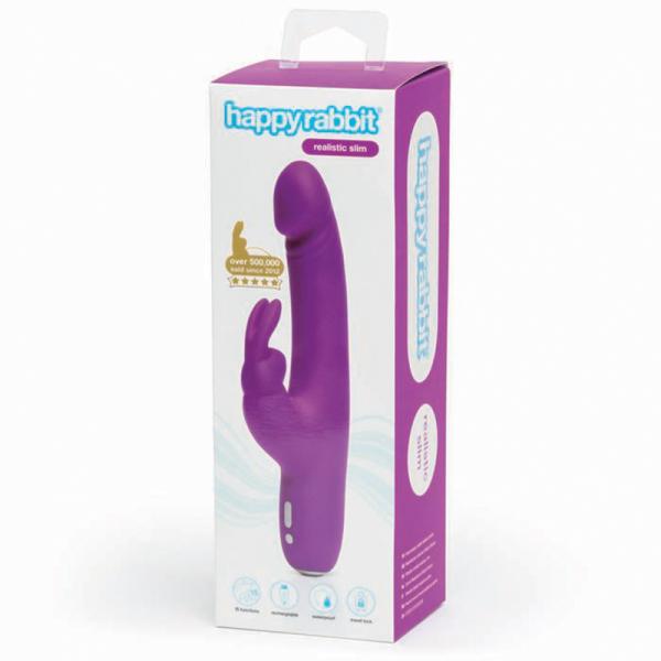 Happy Rabbit Slimline Realistic Purple - happyshop365247