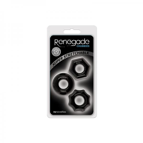 Renegade Chubbies 3 Pack Cock Rings Black - happyshop365247