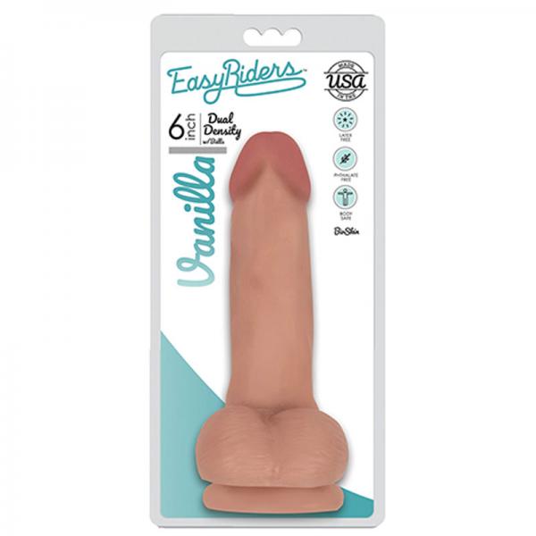 Easy Rider Bioskin Dual Density Dong 6in With Balls Vanilla - happyshop365247
