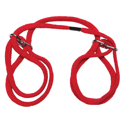Japanese Style Bondage Cotton Wrist Or Ankle Cuffs Red - happyshop365247