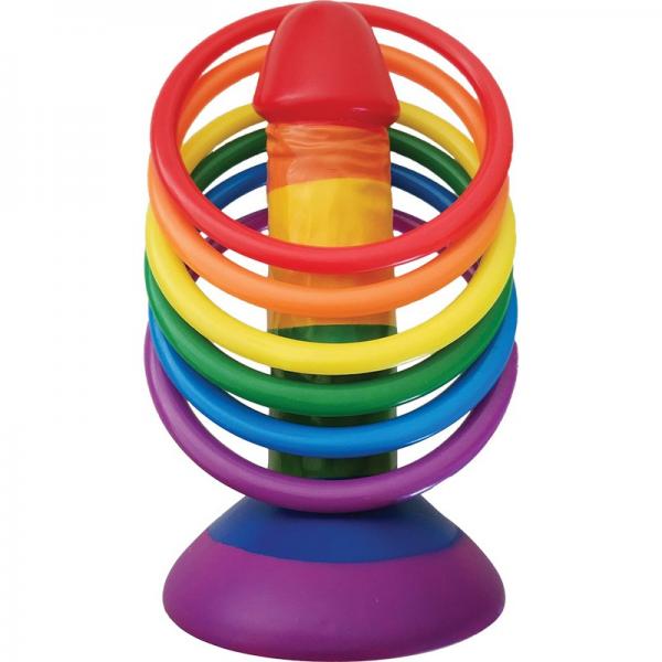 Rainbow Pecker Party Ring Toss Game 6 Rings - happyshop365247