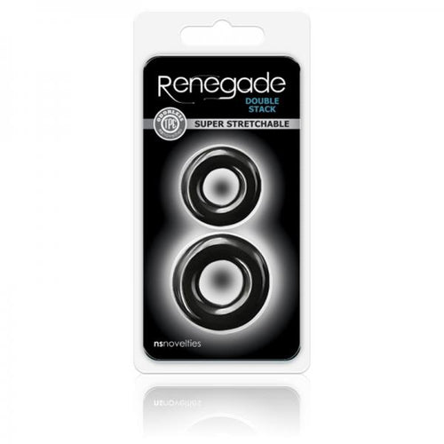 Renegade Double Stack Black Cock Rings - happyshop365247