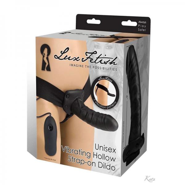 Lux Fetish Unisex Vibrating Hollow Strap On Dildo - happyshop365247