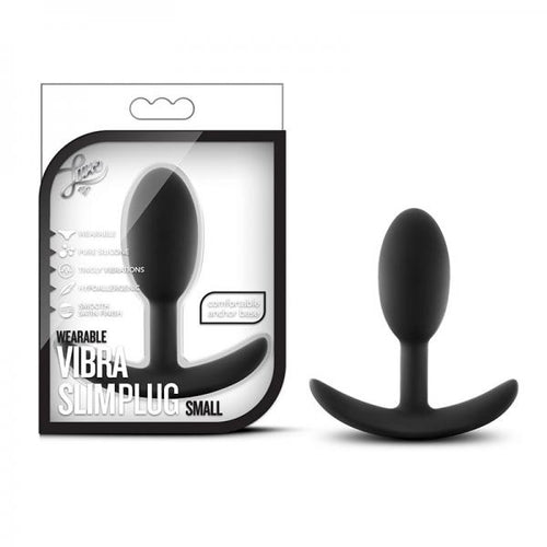 Luxe - Wearable Vibra Slim Plug - Small - Black - happyshop365247