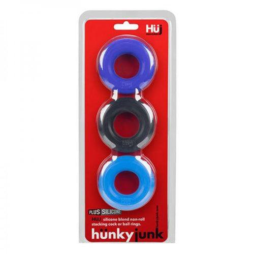 Hunkyjunk Huj3 3-pack C-ring, Blue Multi - happyshop365247