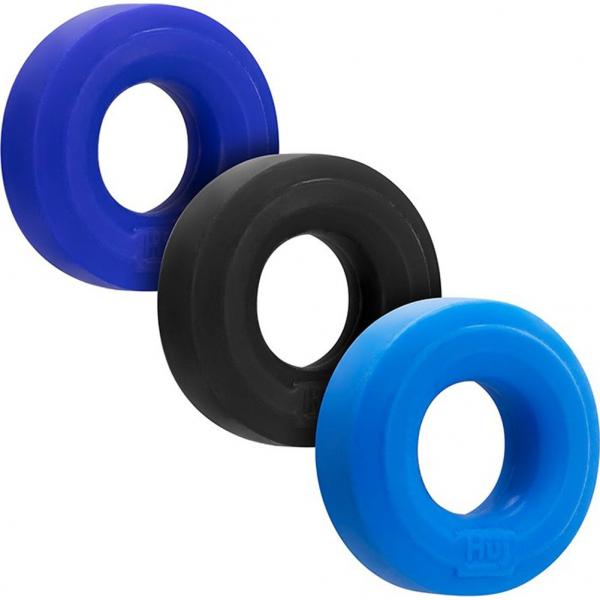 Hunkyjunk Huj3 3-pack C-ring, Blue Multi - happyshop365247