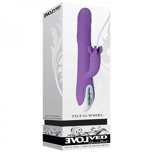 Evolved Tilt-o-whirl Dual Vibe With Spinning Clit Stimulator 8 Vibe Functions And 5 Wave Functions I - happyshop365247
