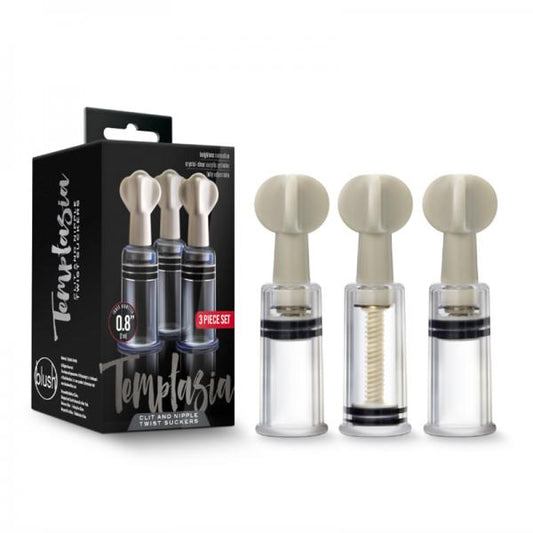 Temptasia - Clit And Nipple Twist Suckers - Set Of 3 - Clear - happyshop365247