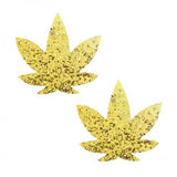 Neva Nude Pasty Weed Leaf Glitter Sparkle Gold - happyshop365247