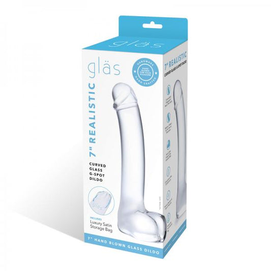 7in Realistic Curved Glass G-spot Dildo - happyshop365247