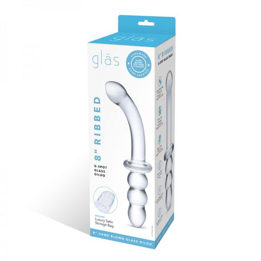 8in Ribbed G-spot Glass Dildo - happyshop365247