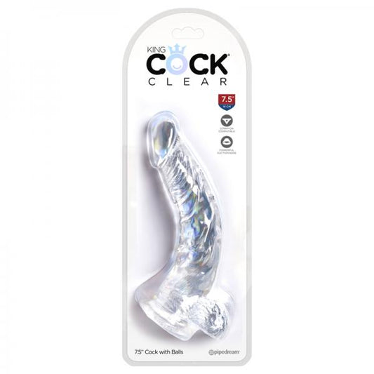 King Cock Clear 7.5in Cock With Balls - happyshop365247