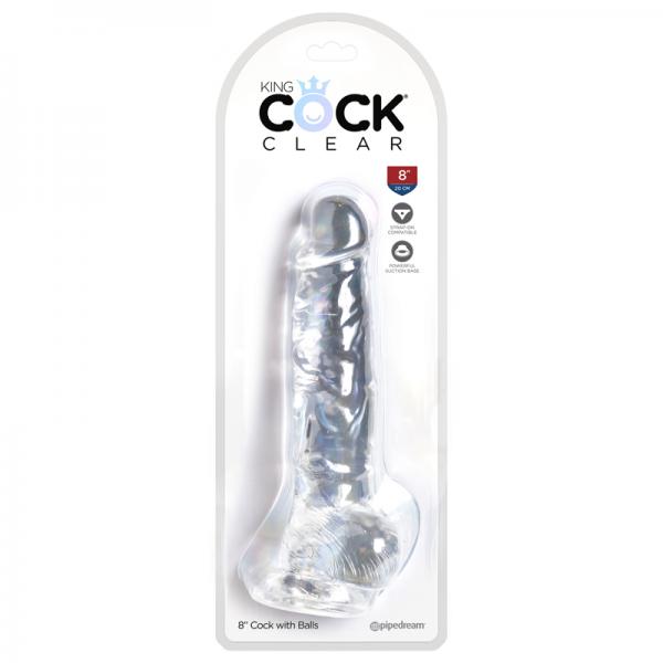 King Cock Clear 8in Cock With Balls - happyshop365247