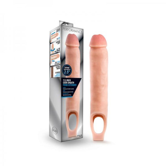 Performance - 11.5 Inch Cock Sheath Penis Extender - Vanilla - happyshop365247