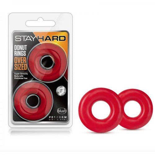 Stay Hard - Donut Rings Oversized - Red - happyshop365247