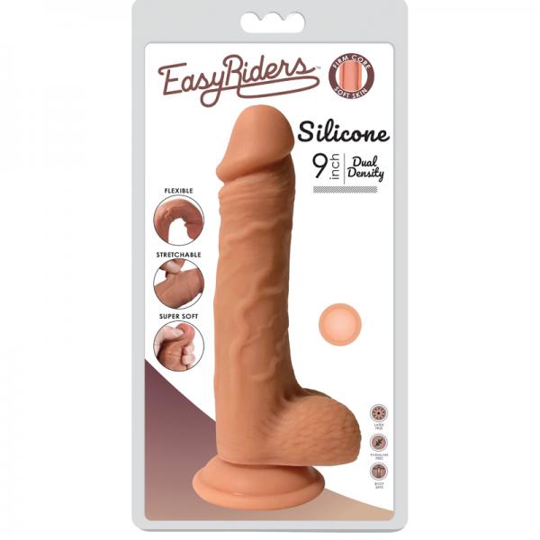 Easy Riders 9in Dual Density Silicone Dong With Balls - happyshop365247