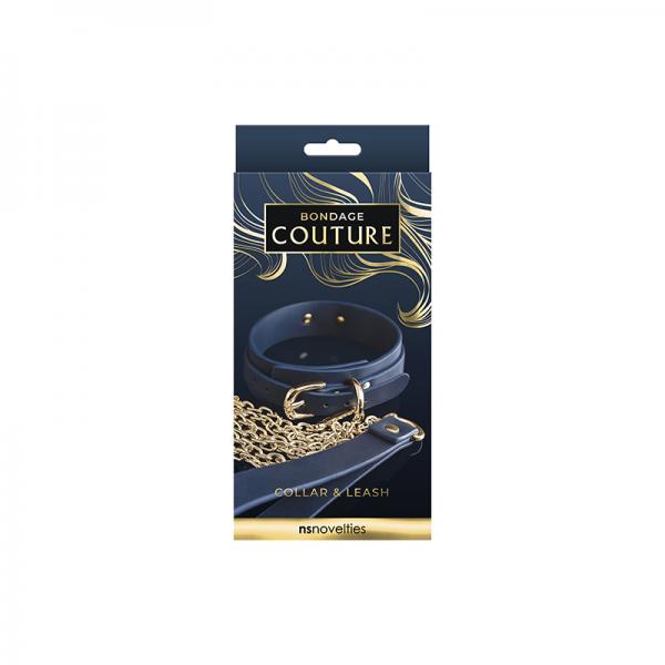 Bondage Couture Collar And Leash Blue - happyshop365247