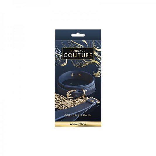 Bondage Couture Collar And Leash Blue - happyshop365247