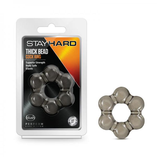 Stay Hard Thick Bead Cock Ring Black - happyshop365247
