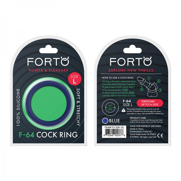 Forto F-64: 50mm 100% Silicone Ring Wide Lg Blue - happyshop365247