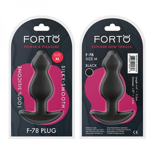 Forto F-78: Pointee 100% Silicone Plug Medium Black - happyshop365247