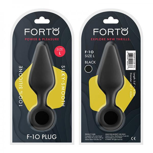 Forto F-10: Silicone Plug W/ Pull Ring Lg Black - happyshop365247