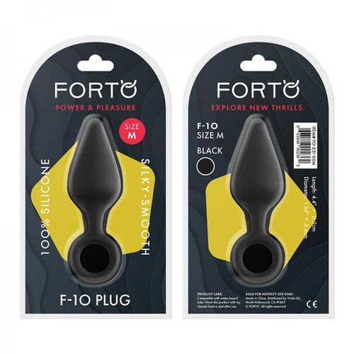 Forto F-10: Silicone Plug W/ Pull Ring Med Black - happyshop365247