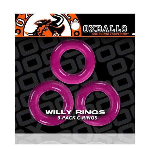 Oxballs Willy Rings 3-pack Cockrings O/s Hot Pink - happyshop365247