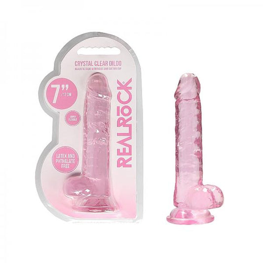 Realrockrealistic Dildo With Balls 7in Pink - happyshop365247