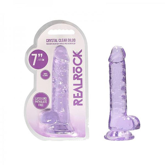 Realrock Realistic Dildo With Balls 7in Purple - happyshop365247