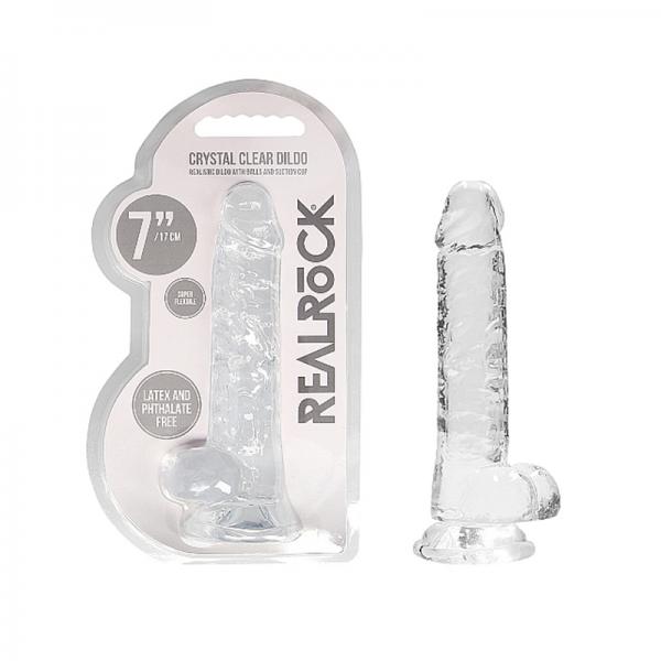 Realrock Realistic Dildo With Balls 7in Transparent - happyshop365247