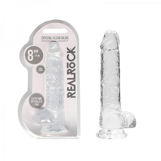 Realrock Realistic Dildo With Balls 8in Transparent - happyshop365247