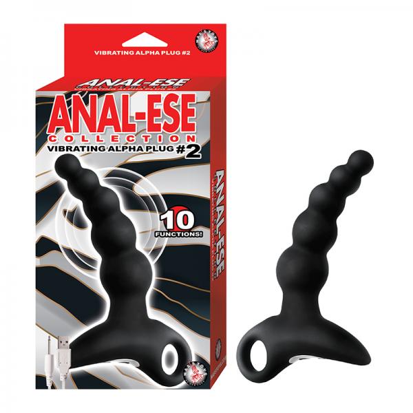 Anal-ese Collection Vibrating Alpha Plug #2 - Black - happyshop365247