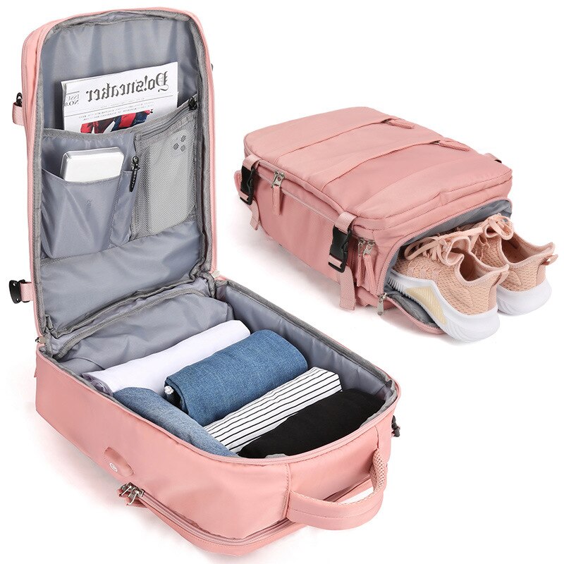 Women Backpack 15.6inch Teenage girl USB charging Laptop Backpack - happyshop365247