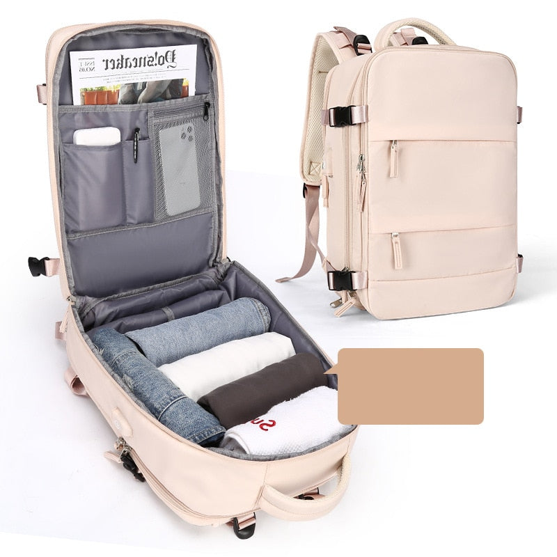 Women Backpack 15.6inch Teenage girl USB charging Laptop Backpack - happyshop365247