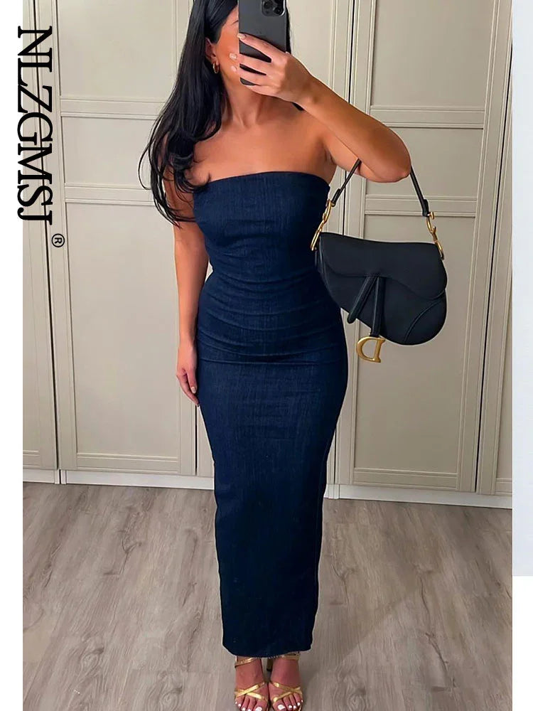 Sexy Strapless Backless Zipper Split Dress Party - happyshop365247