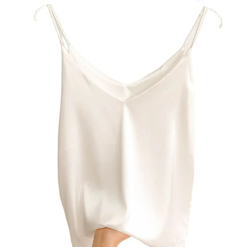Camisole Slim Vest Sexy Women Sleeveless V-Neck Gray Tee Tank Tops - happyshop365247