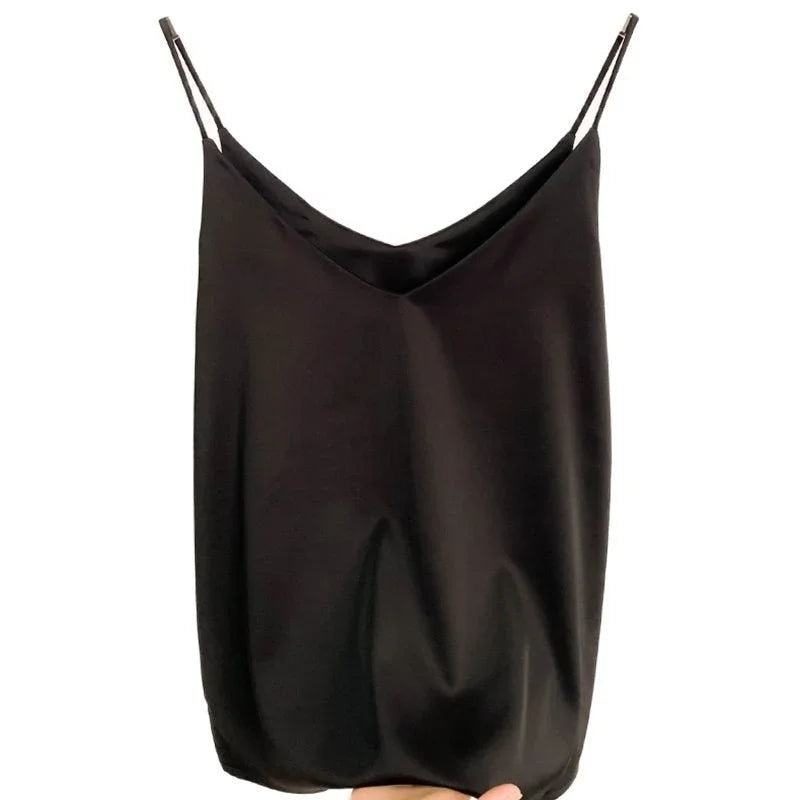 Camisole Slim Vest Sexy Women Sleeveless V-Neck Gray Tee Tank Tops - happyshop365247