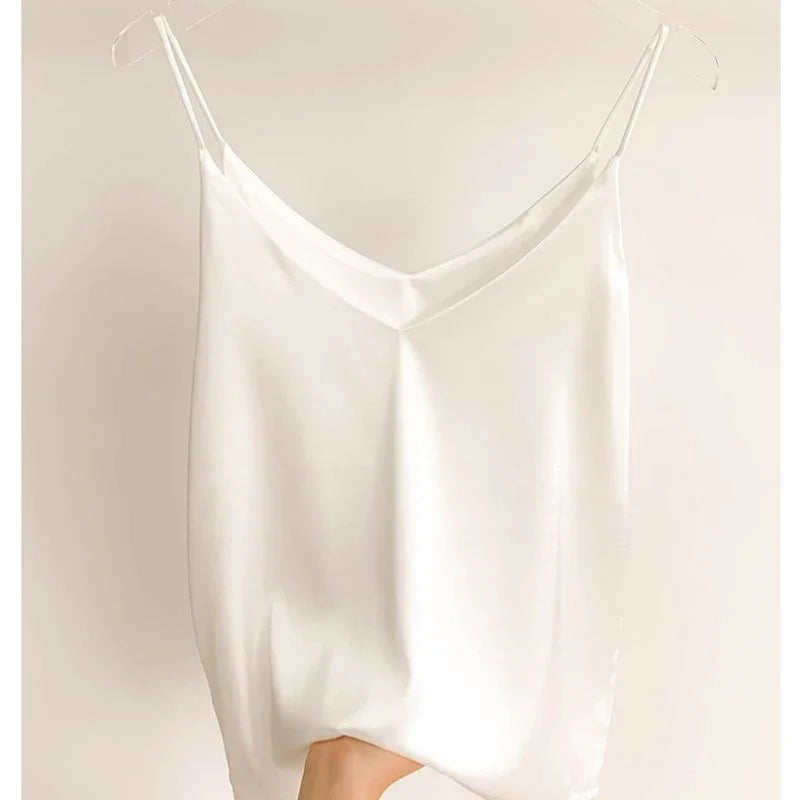 Camisole Slim Vest Sexy Women Sleeveless V-Neck Gray Tee Tank Tops - happyshop365247