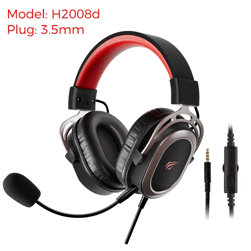 HAVIT H2008d Wired Gaming Headset with 3.5mm Plug 50mm - happyshop365247