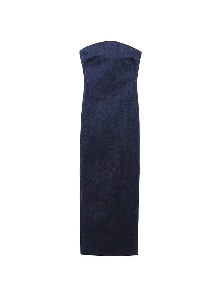 Sexy Strapless Backless Zipper Split Dress Party - happyshop365247