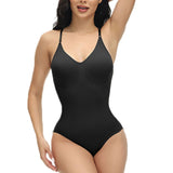 GUUDIA V Neck Spaghetti Strap Bodysuits Compression Body Suits